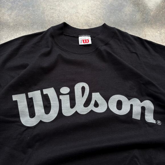 Vintage 90s Wilson Athletics‎ Black T-shirt - Picture 2 of 5